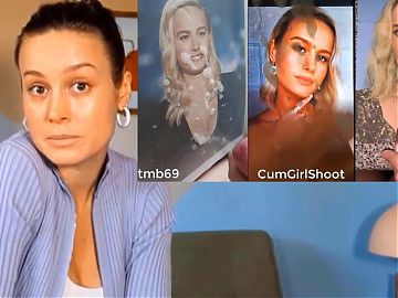 Brie Larson reacting to Cum Tributes